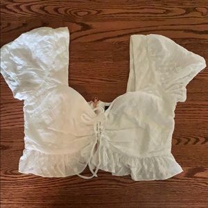 White lace corset top